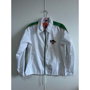 Vintage Upstream Track Jacket Mens‎ Medium White Skoal Bandit Racing USA 80s